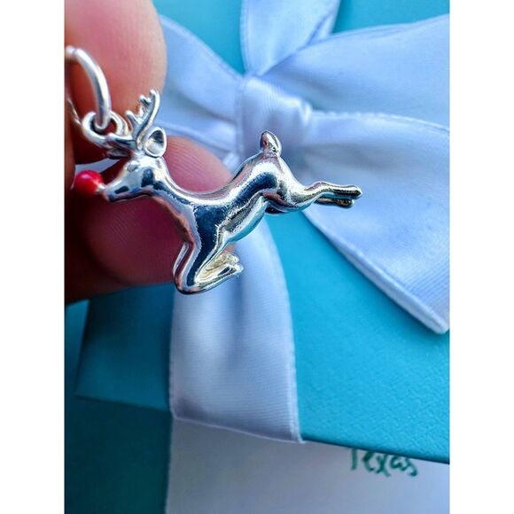 Tiffany & Co. Extremely RARE Rudolph Reindeer Christmas Charm Silver Red Enamel - Picture 4 of 9